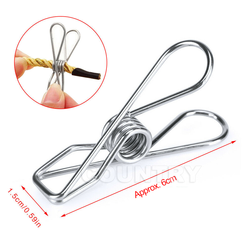 75-360X Stainless Steel Clothes Pegs Hanging Clips Pins Laundry ...