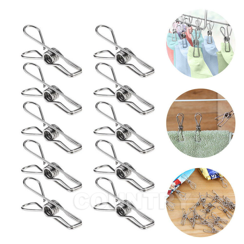 75-360X Stainless Steel Clothes Pegs Hanging Clips Pins Laundry ...